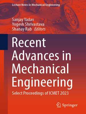 cover image of Recent Advances in Mechanical Engineering